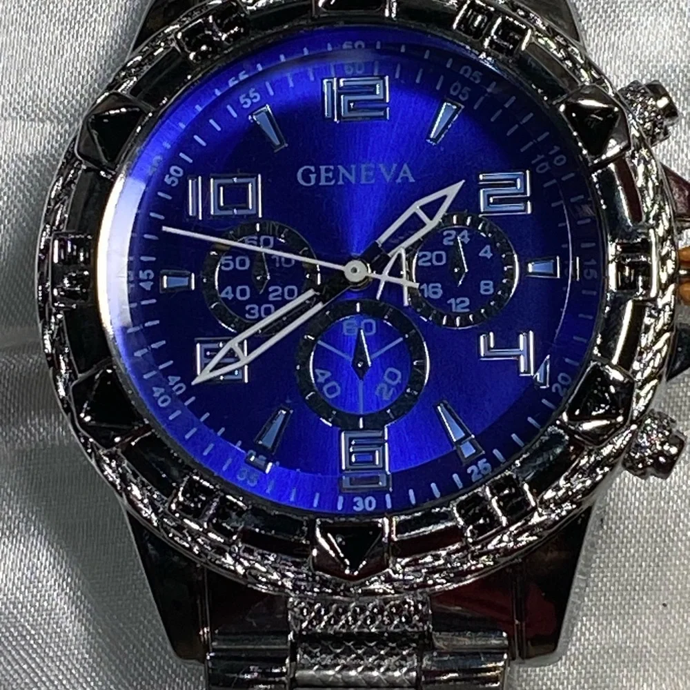 Geneva Silver style.  Watch with Textured Band $20 each or 2 for $30